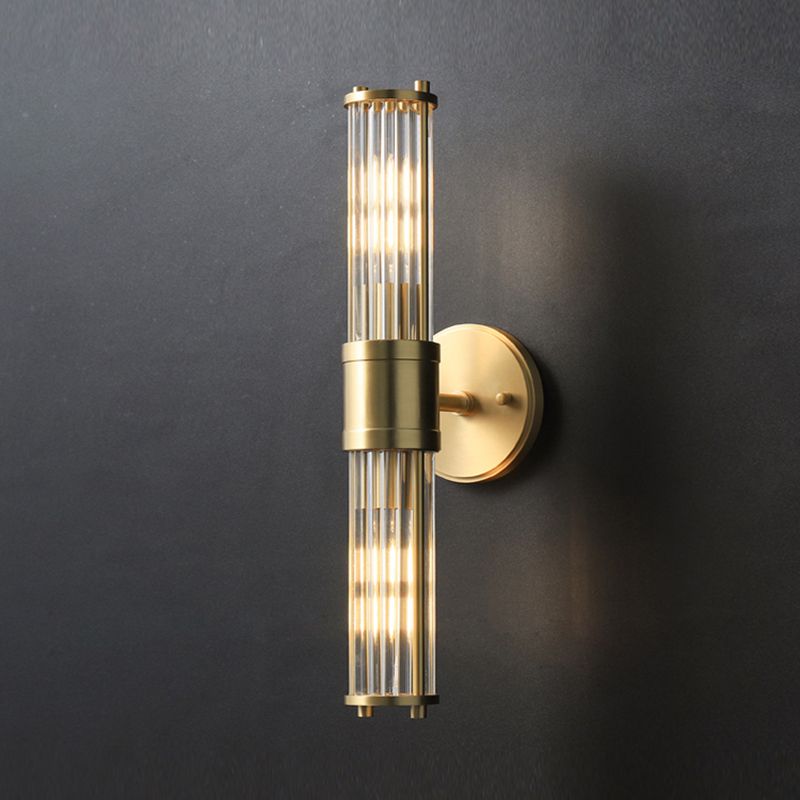 Kristy Moderno Cilíndrico Metal/Vidrio Aplique de Pared Dorado