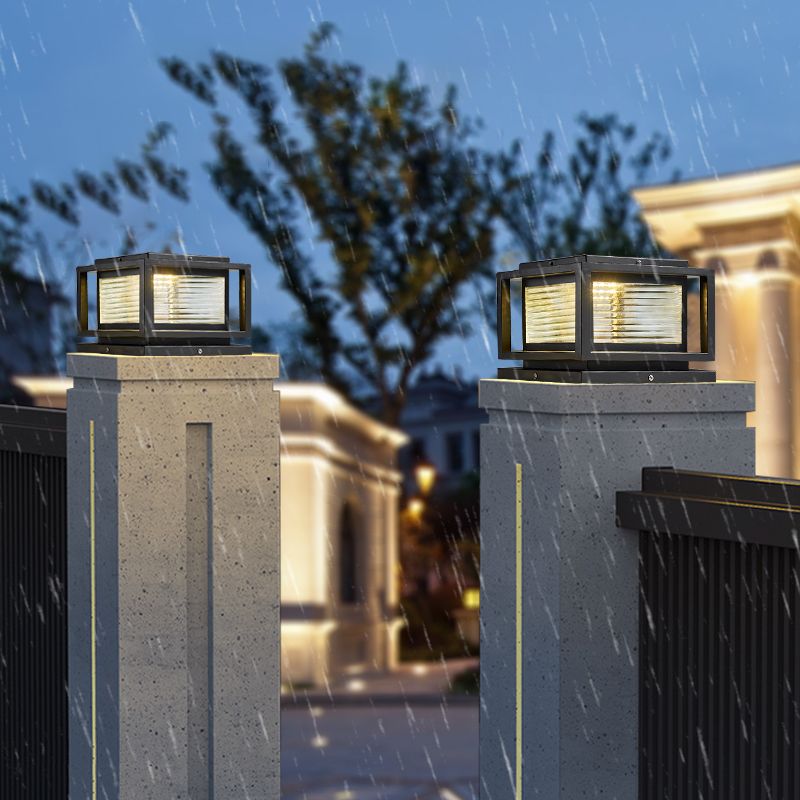 Ray Lámpara Exterior Moderno LED Cubo Metal Vidrio Patio