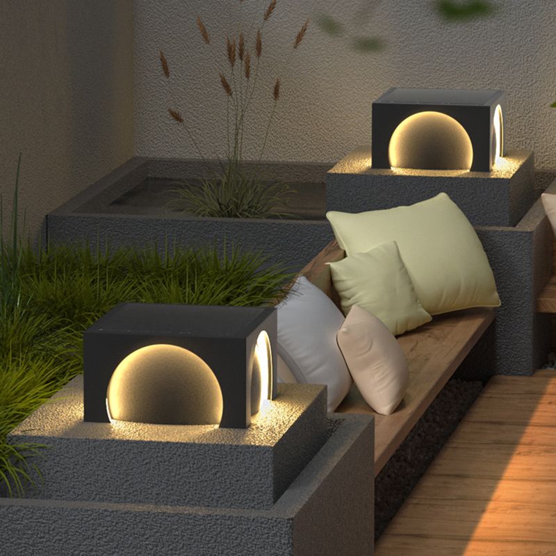 Ray Moderna Lámpara Exterior Cubo Metal Patio Jardín