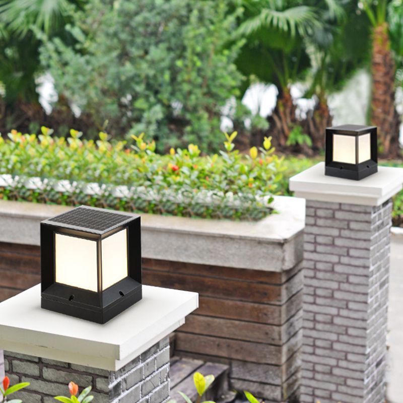 Ray Moderna Lámpara Exterior Cubo Metal Patio Jardín
