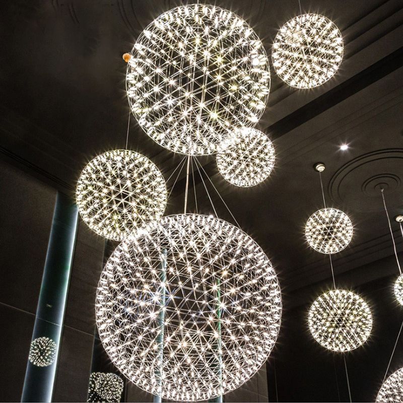 Arisha Firework Art Deco Orbit Shade Lámpara Colgante Salón