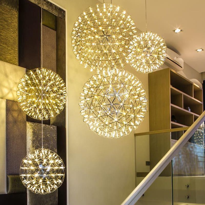 Arisha Firework Art Deco Orbit Shade Lámpara Colgante Salón