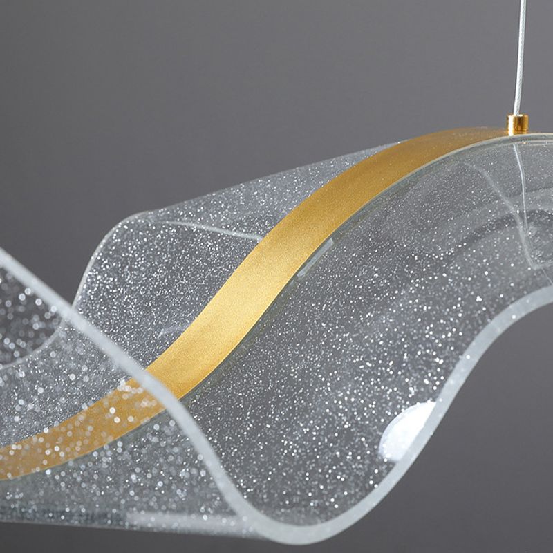 Kristy Moderna Onda Irregular Metal/Acrílico Lámpara Colgante Transparente