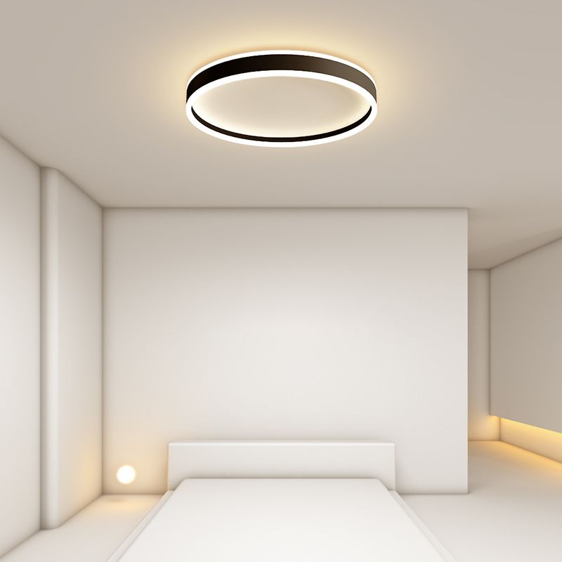 Arisha Plafón Redondo Moderno Led Metal Flush Mount Blanco/Negro
