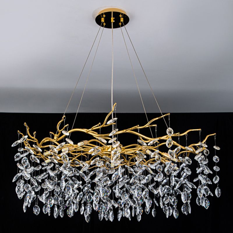 Kristy Moderna Irregular Metal/Cristal Lámpara Colgante Dorada