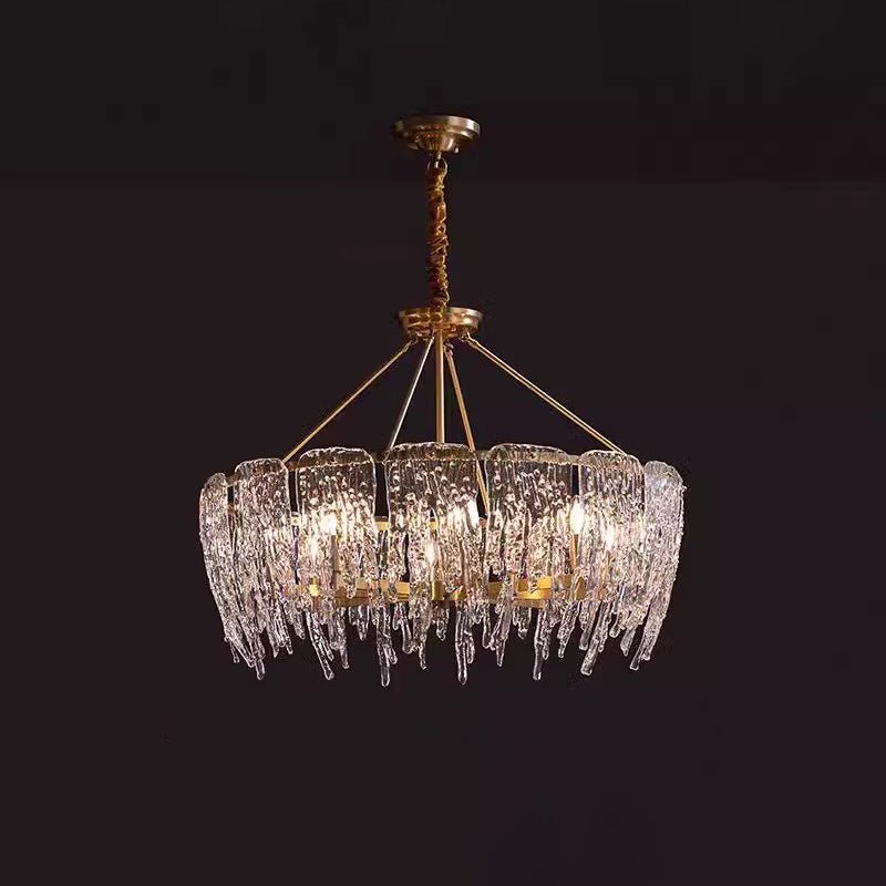 Cathaa Postmodern Luxury Rectangular Icicle Glass Crystal Chandelier - Letslighting