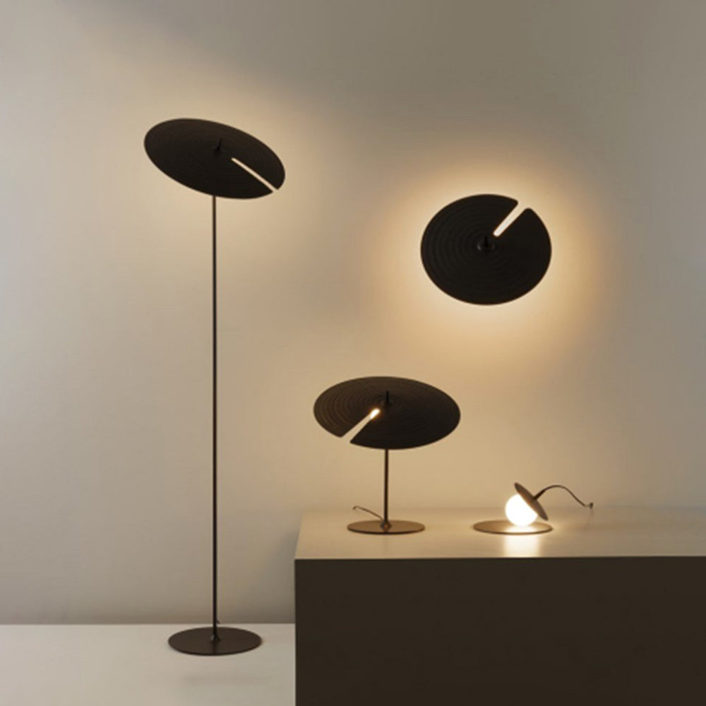 Mira Minimalista Moderna Metal/Aluminio Lámpara de Pie/Mesa Negra
