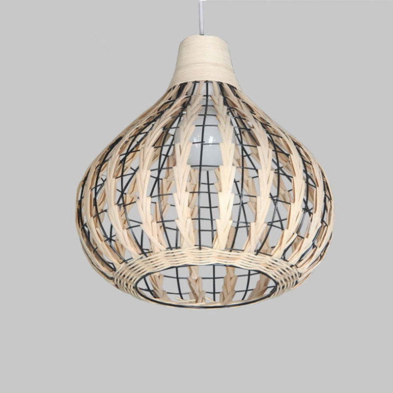 Arisha Vintage Natural Globo Metal/Rota Lámpara Colgante Marrón