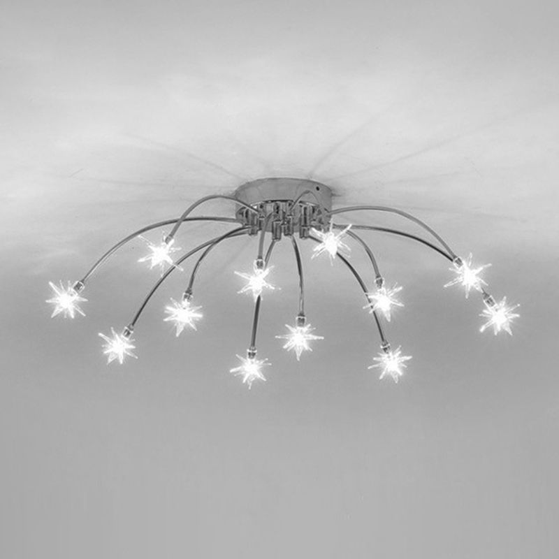 Arisha Lámpara de Techo Art Deco Starry Metal/Cristal Negro/Dorado/Cromo