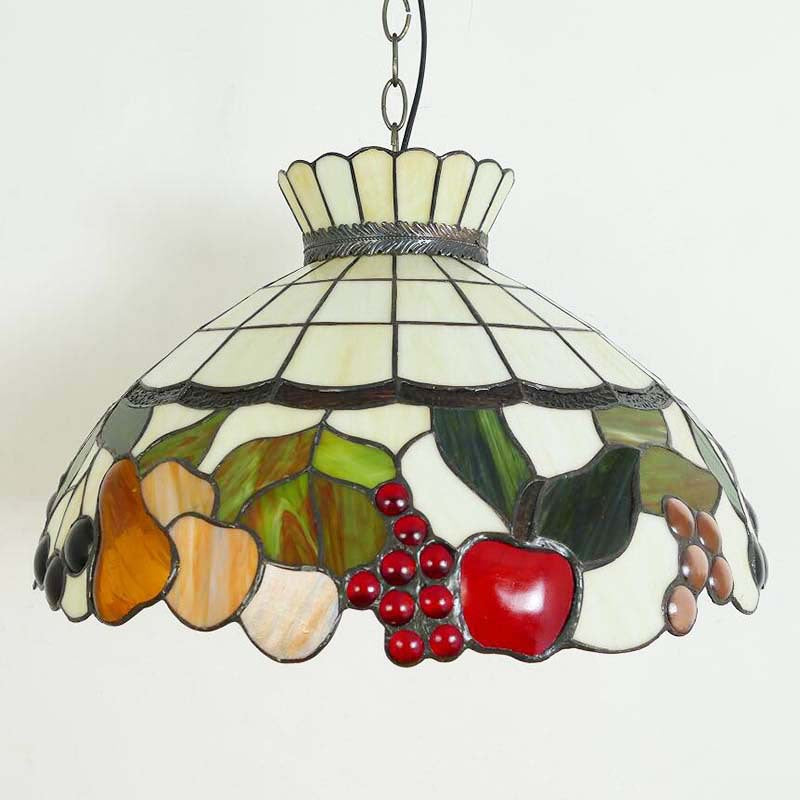 Tiffany Vintage LED Lámpara Colgante Multicolor Metal Vidrio Dormitorio