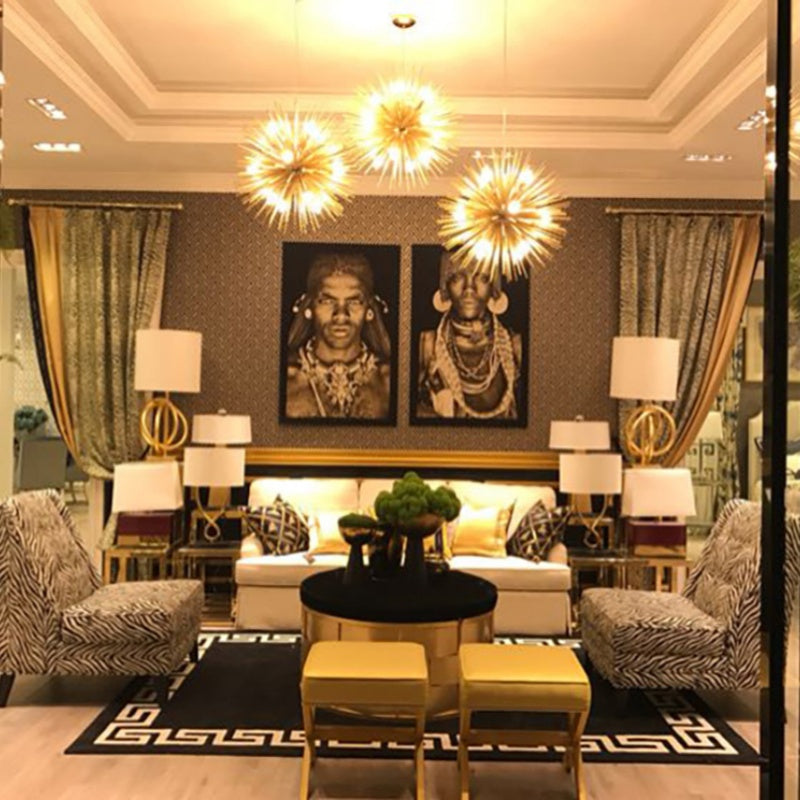 Arisha Moderno LED Lámparas de araña Oro Metal Salón/Comedor/Dormitorio
