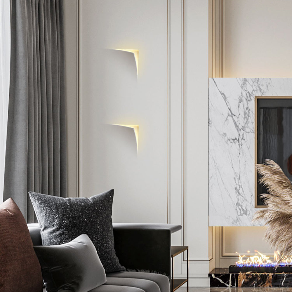 Aria Moderno Empotrable Metal/Yeso LED Aplique de Pared Blanco