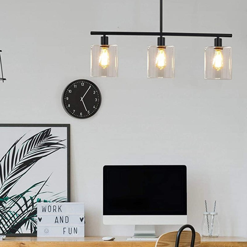 Arisha Industrial Minimalista LED Lámparas de araña Negro Metal Cocina