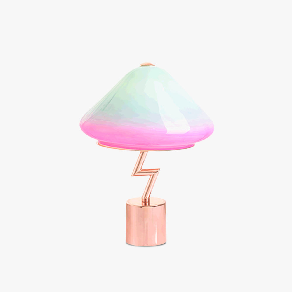Valentina Seta Multicolor Moderna Vidrio/Metal Lámpara de Mesa Verde