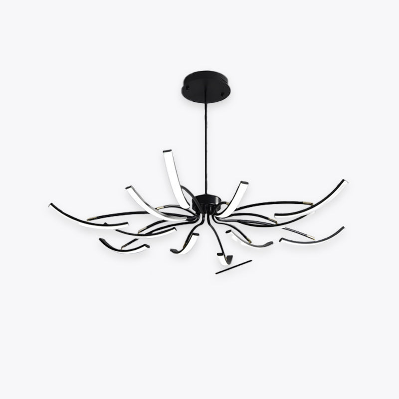 Nordic Moderna Floral Metal/Gel de Sílice Lámpara Colgante Negra/Blanca/Oro