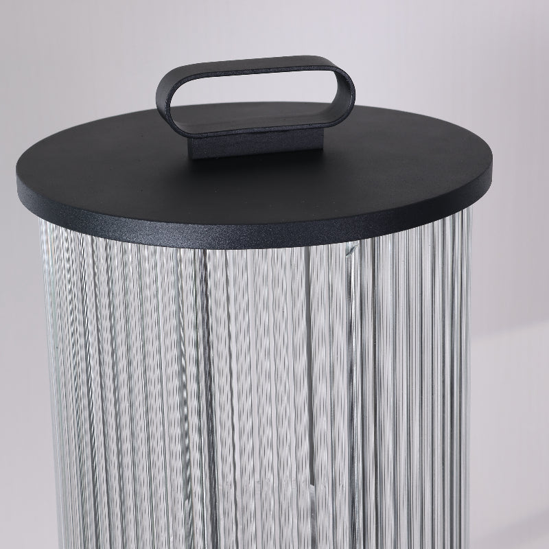 Mira Moderno Geométrico Metal/Vidrio Lámpara de Pie Exterior Negro