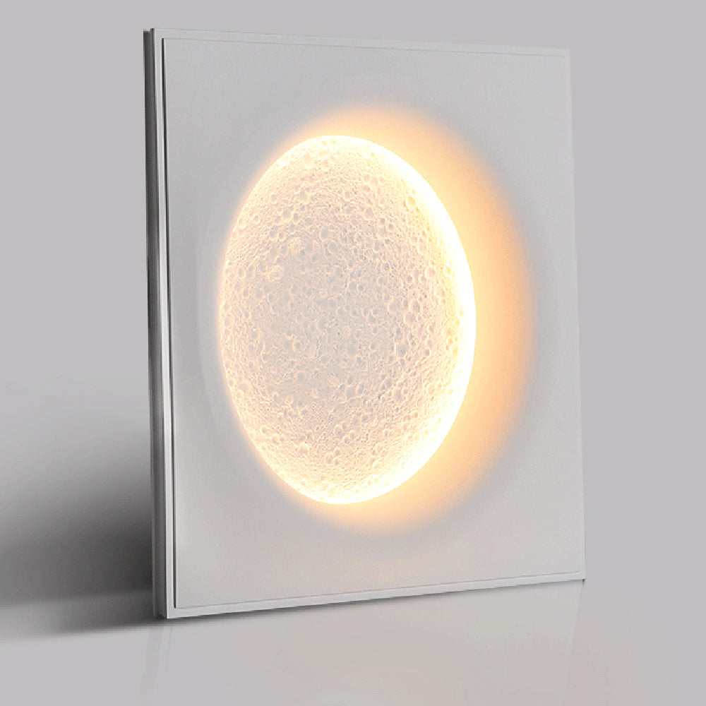 Aria Decorativo Luna Metal/Yeso Aplique de Pared Blanco