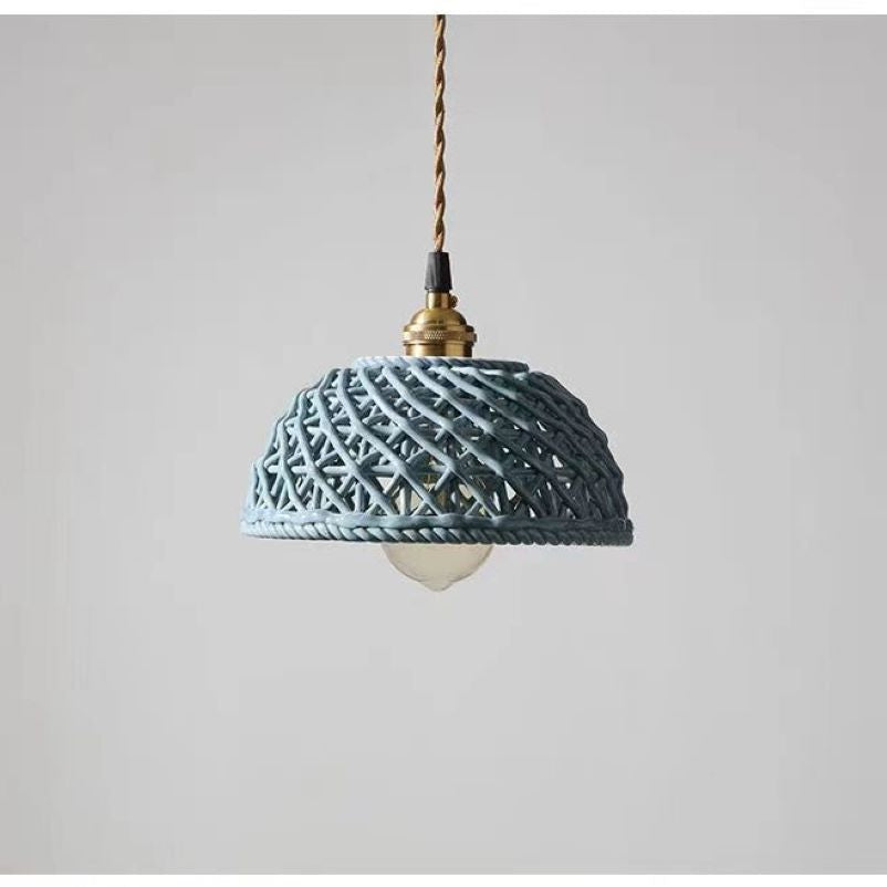 Valentina Moderno LED Lámpara Colgante Metal Blanco Azul Dormitorio/Cocina