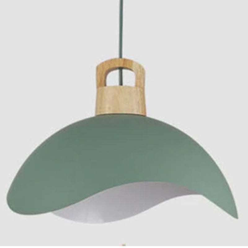 Valentina Decorativa Metal Minimalista Lámpara Colgante Madera