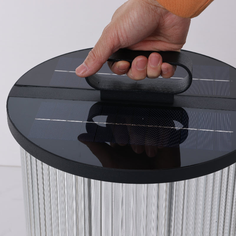 Mira Moderno Geométrico Metal/Vidrio Lámpara de Pie Exterior Negro