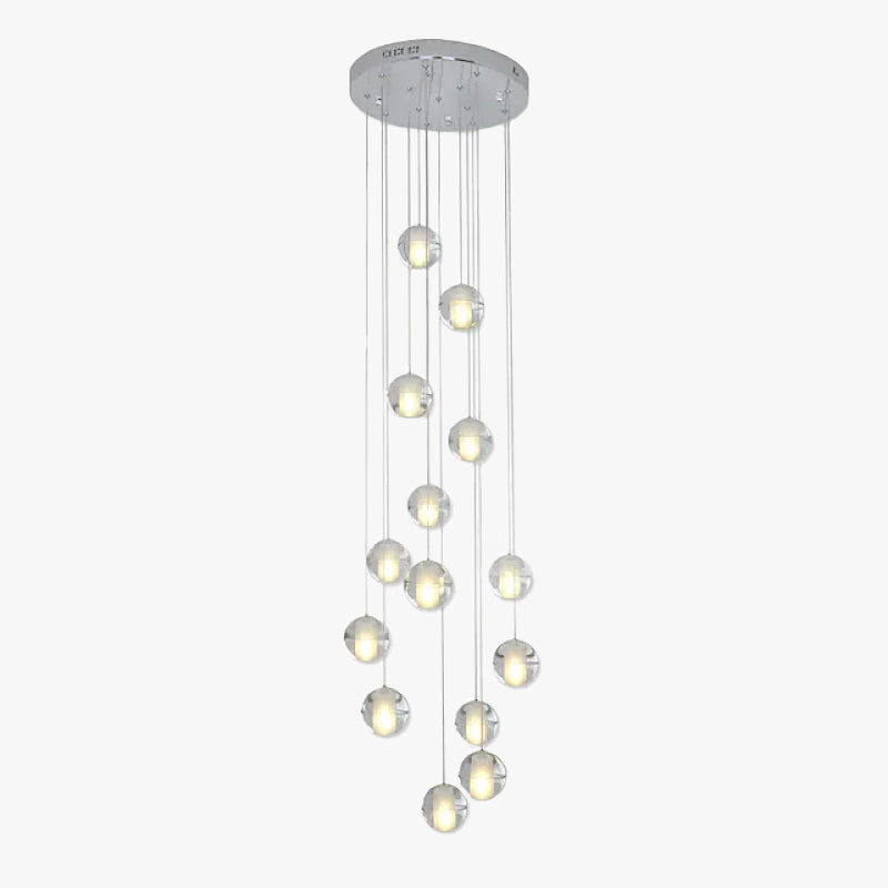 Valentina Moderna Bola Cristal Diseño Lámpara Colgante Plata