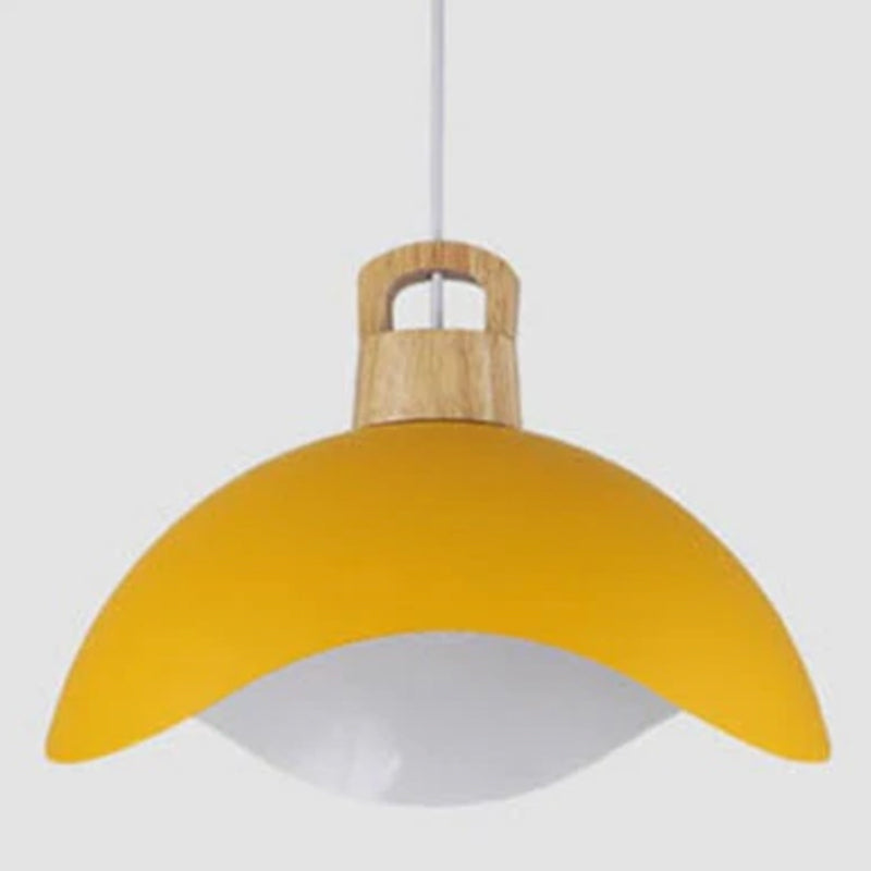 Valentina Decorativa Metal Minimalista Lámpara Colgante Madera