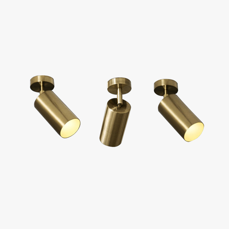 Arisha Moderno Foco Cilíndrico Metal Aplique de Pared Dorado
