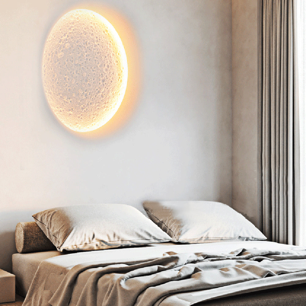 Aria Decorativo Luna Metal/Yeso Aplique de Pared Blanco