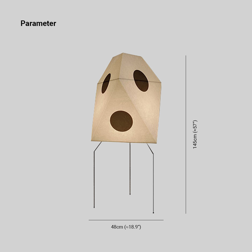 Renée Moderna Diseño Metal/Papel Lámpara de Pie Blanca