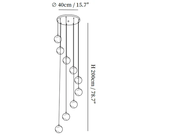 Gloruvye Balls Modern Cluster Metal Chandelier - Lamp Copper