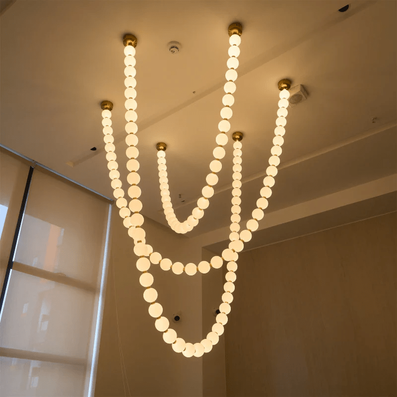 Pearl Glass Necklace Balls Chandelier - Letslighting
