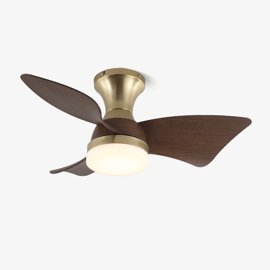 Lámpara Ventilador de Techo Moderna de Madera Aureon con acabado en Veta de Nogal