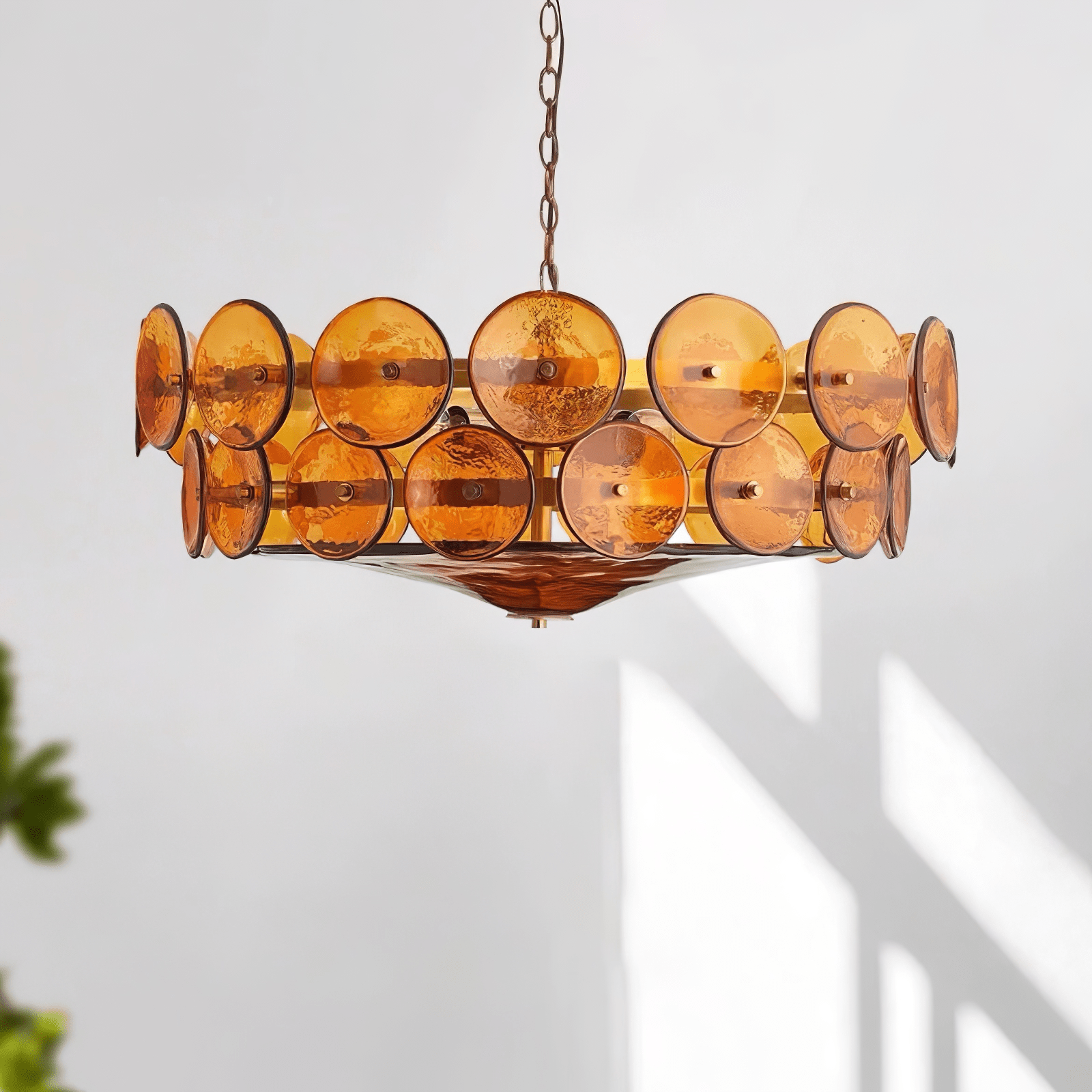 Aurora Chandelier Murano Glass Disc Vintage - Letslighting