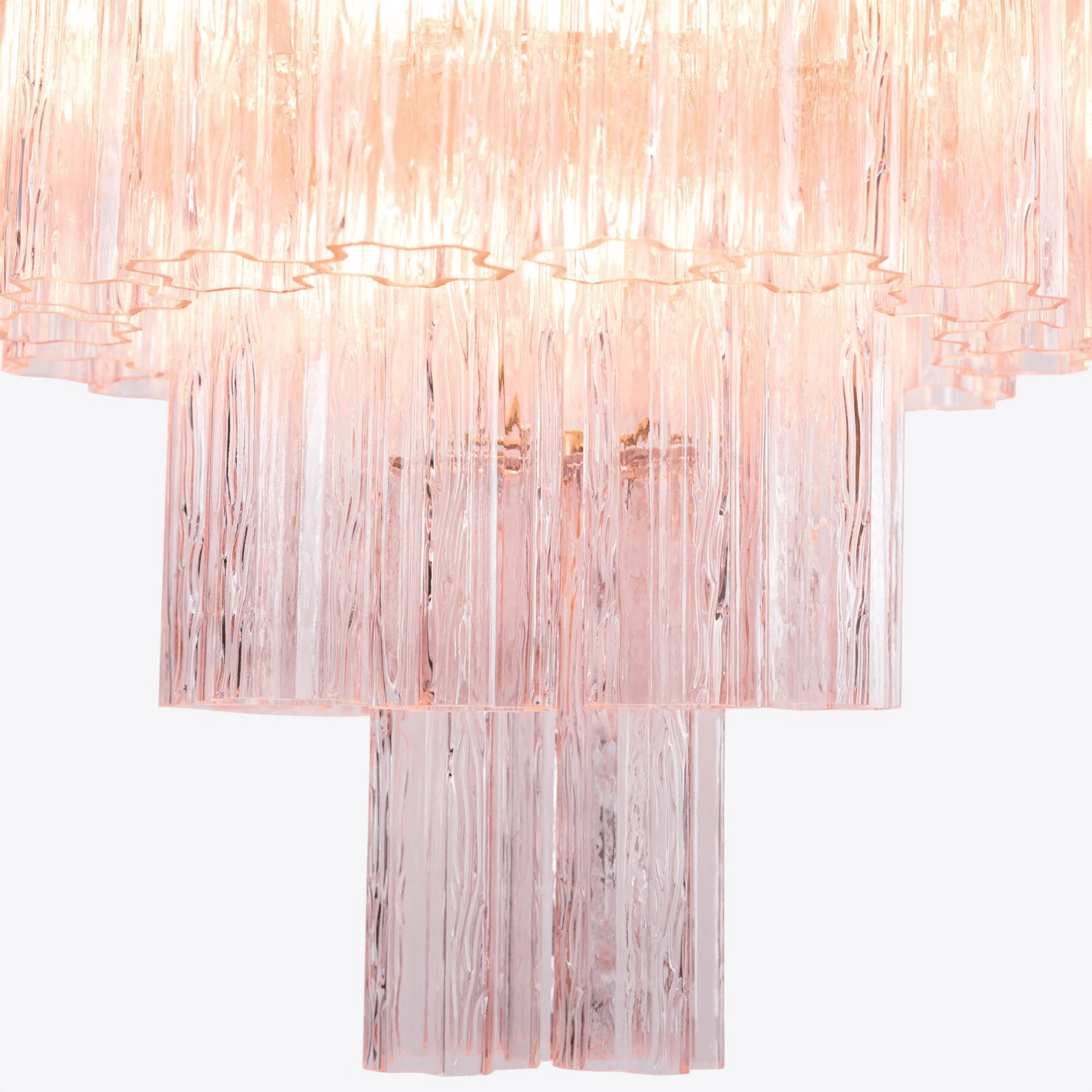 Aurora Chandelier Five Tier Fluted Glass Grande Mid Century - Letslighting