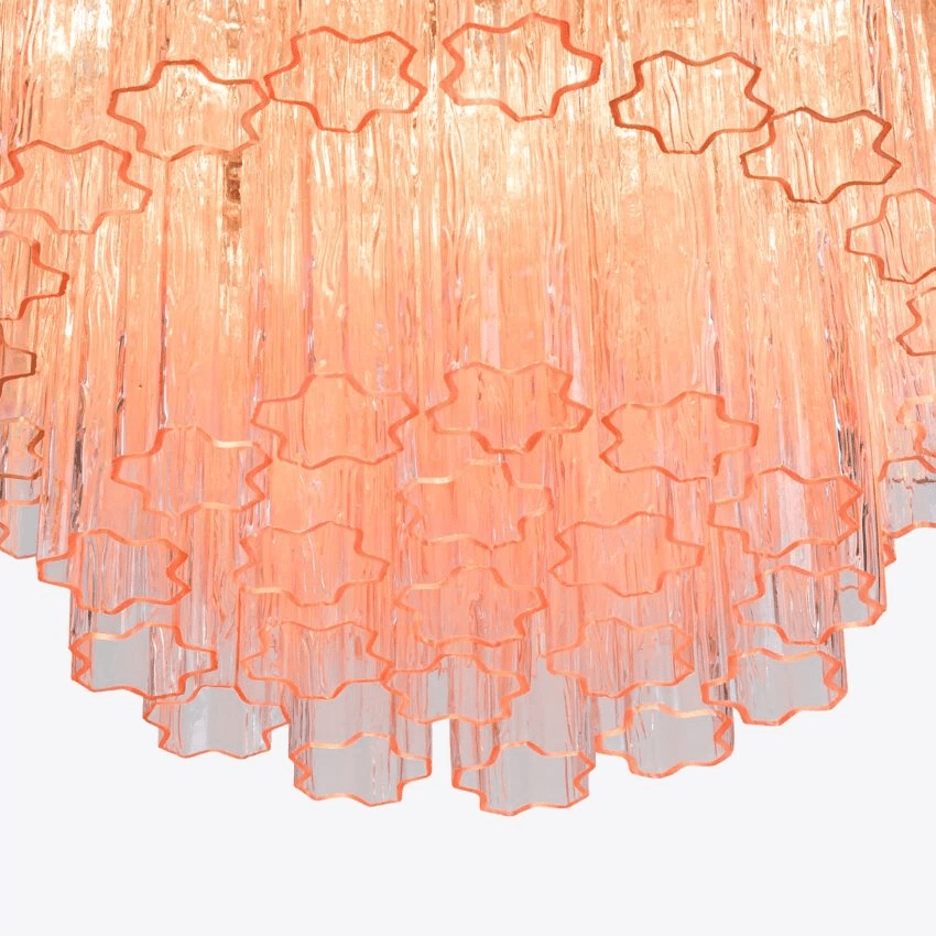Aurora Chandelier Five Tier Fluted Glass Tube Mid Century - Letslighting