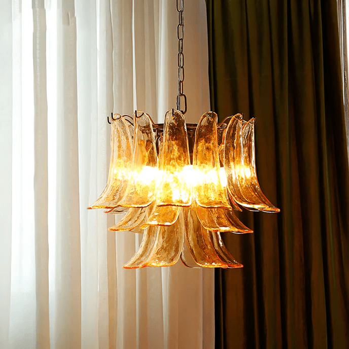 Aurora Chandelier Murano Glass Petals Vintage - Letslighting