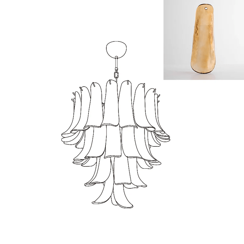 Aurora Chandelier Murano Glass Petals Vintage - Letslighting