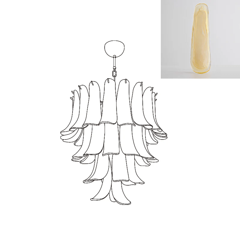 Aurora Chandelier Murano Glass Petals Vintage - Letslighting