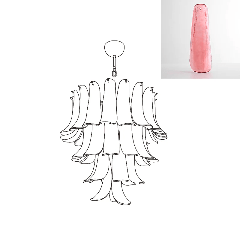 Aurora Chandelier Murano Glass Petals Vintage - Letslighting