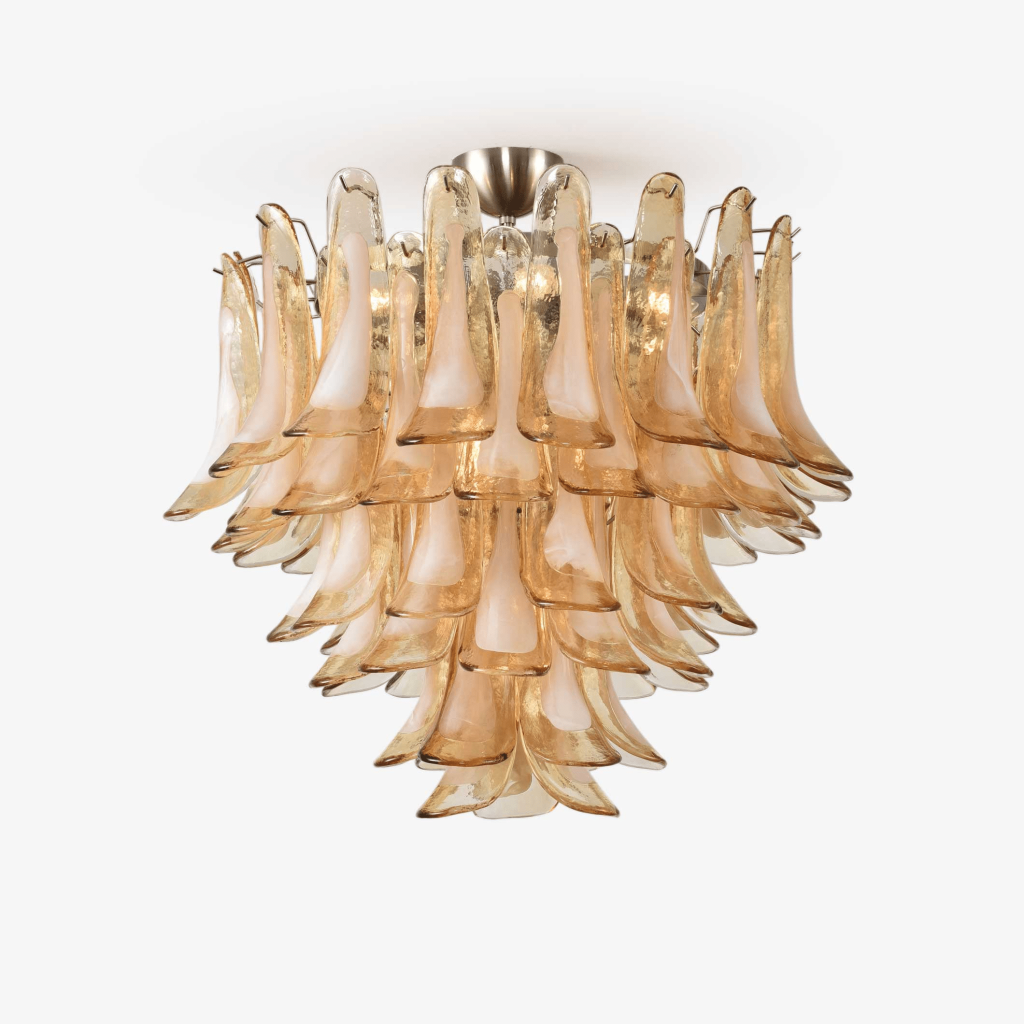 Aurora Ceiling Lamp Amber Petal Glass Layered Vintage - Letslighting
