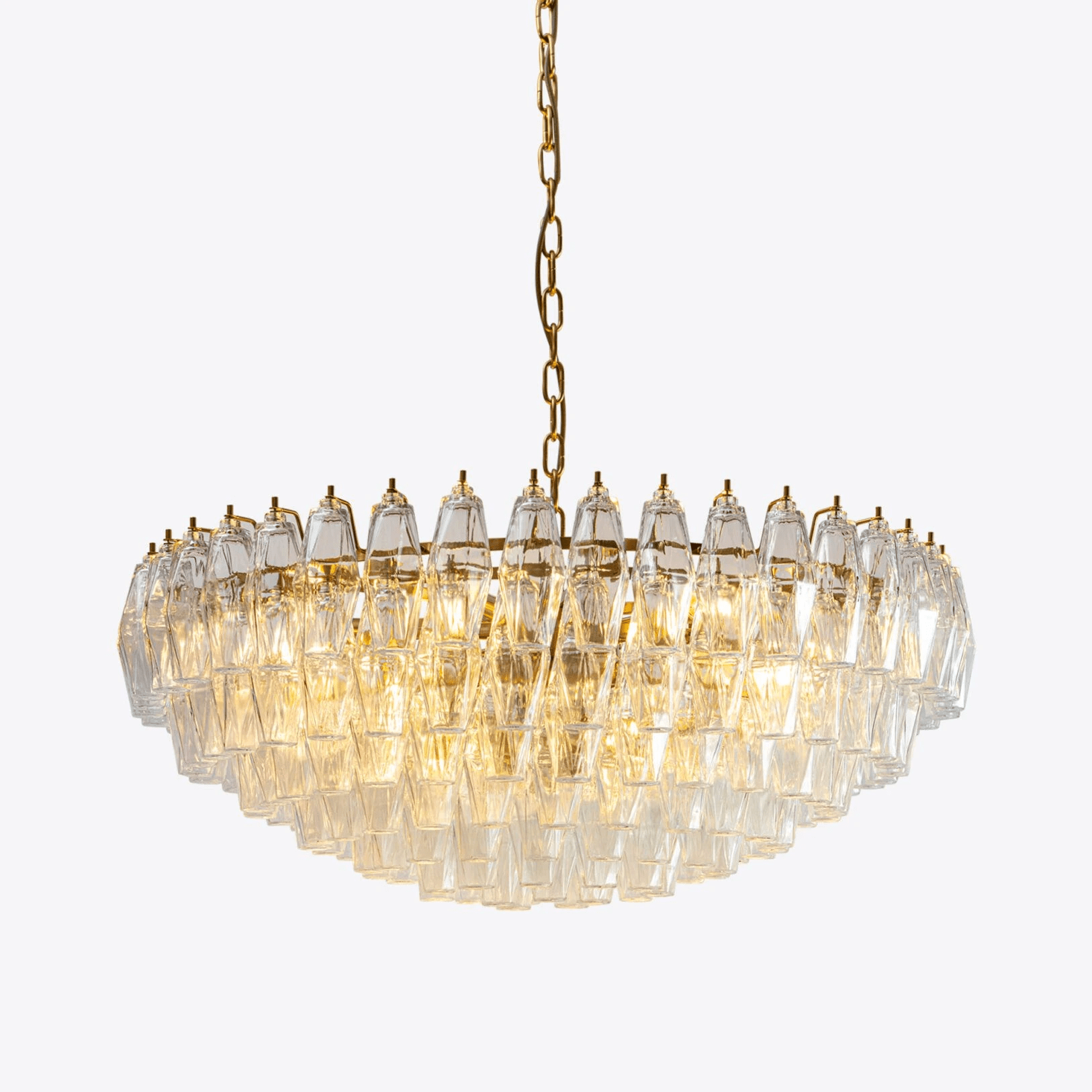 Aurora Chandelier Clear Murano Glass Polyhedron Vintage - Letslighting