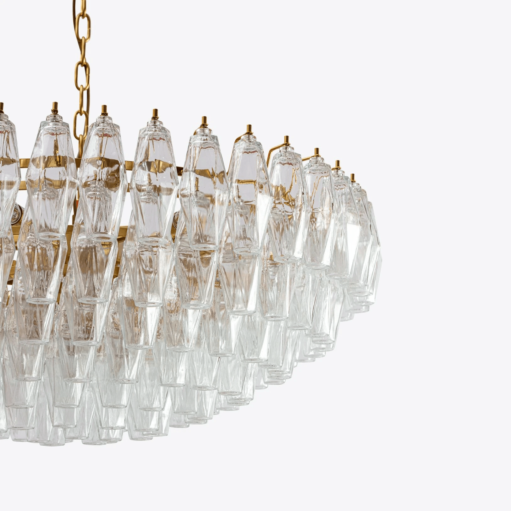 Aurora Chandelier Clear Murano Glass Polyhedron Vintage - Letslighting