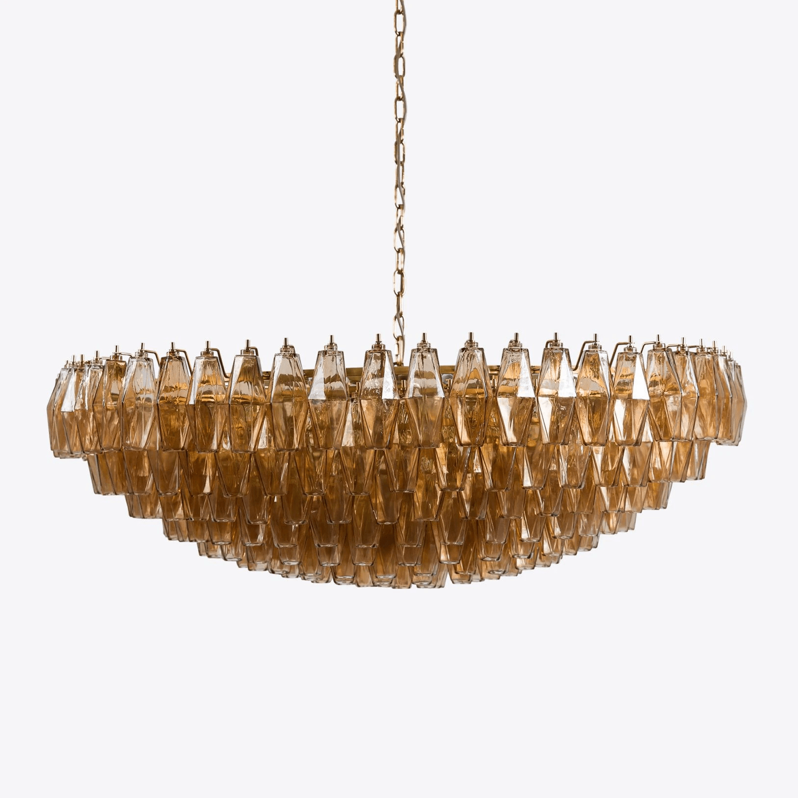 Aurora Chandelier Tiered Amber Glass Vintage - Letslighting