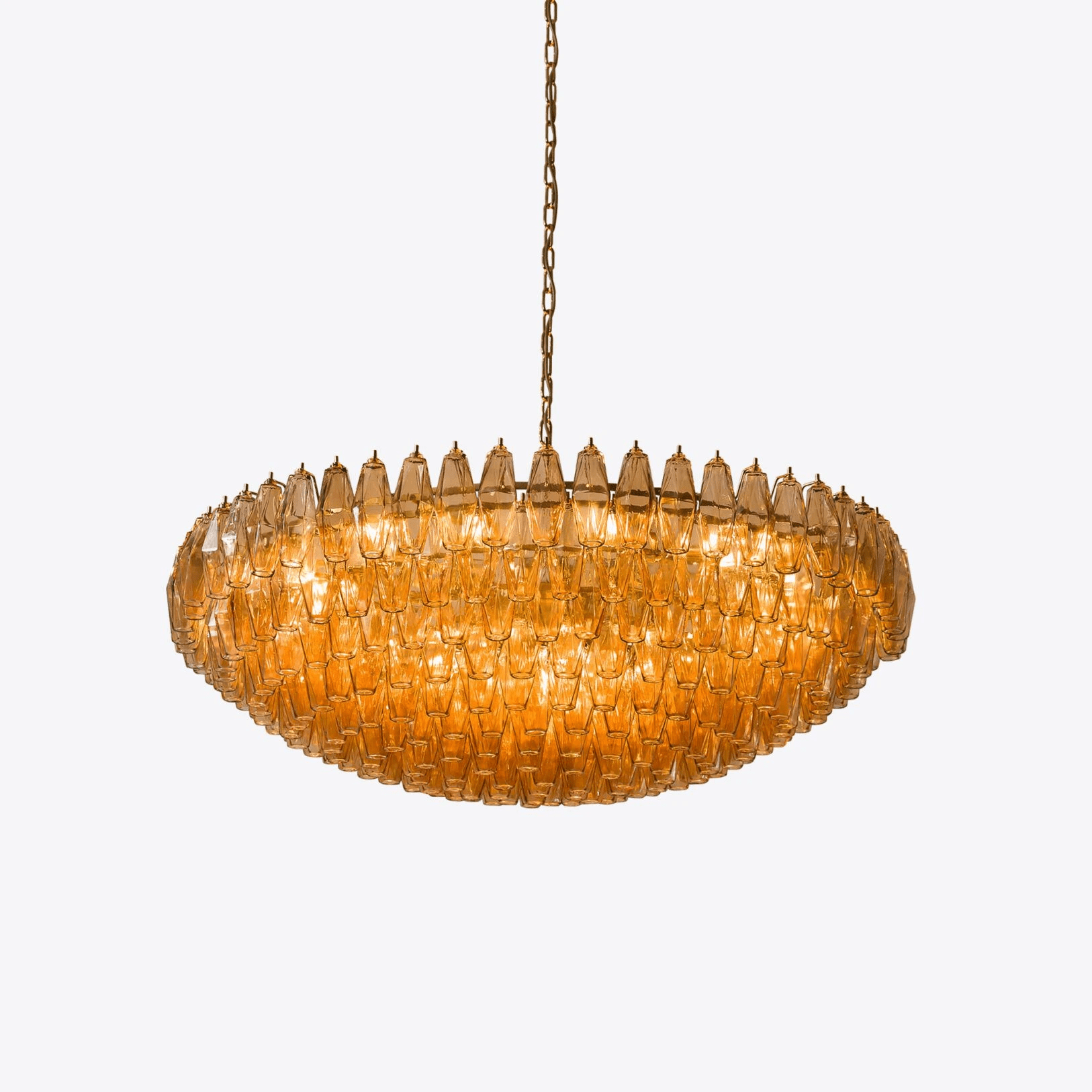 Aurora Chandelier Tiered Amber Glass Vintage - Letslighting