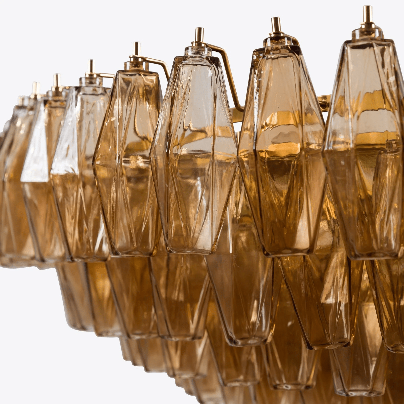 Aurora Chandelier Tiered Amber Glass Vintage - Letslighting