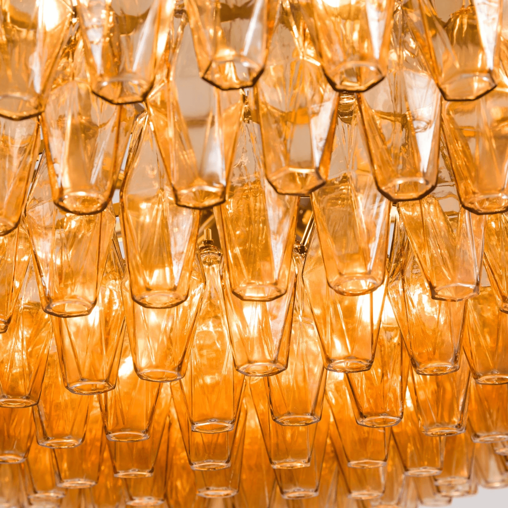 Aurora Chandelier Tiered Amber Glass Vintage - Letslighting