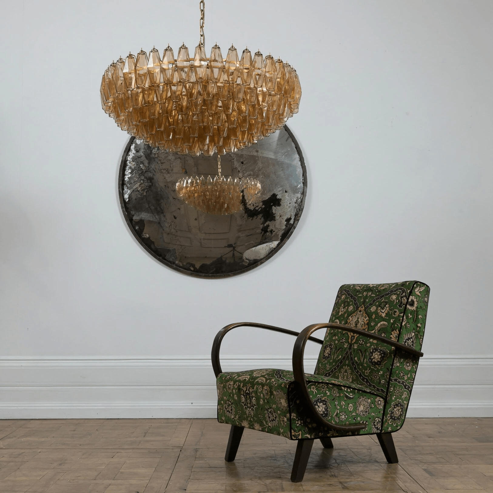 Aurora Chandelier Tiered Amber Glass Vintage - Letslighting