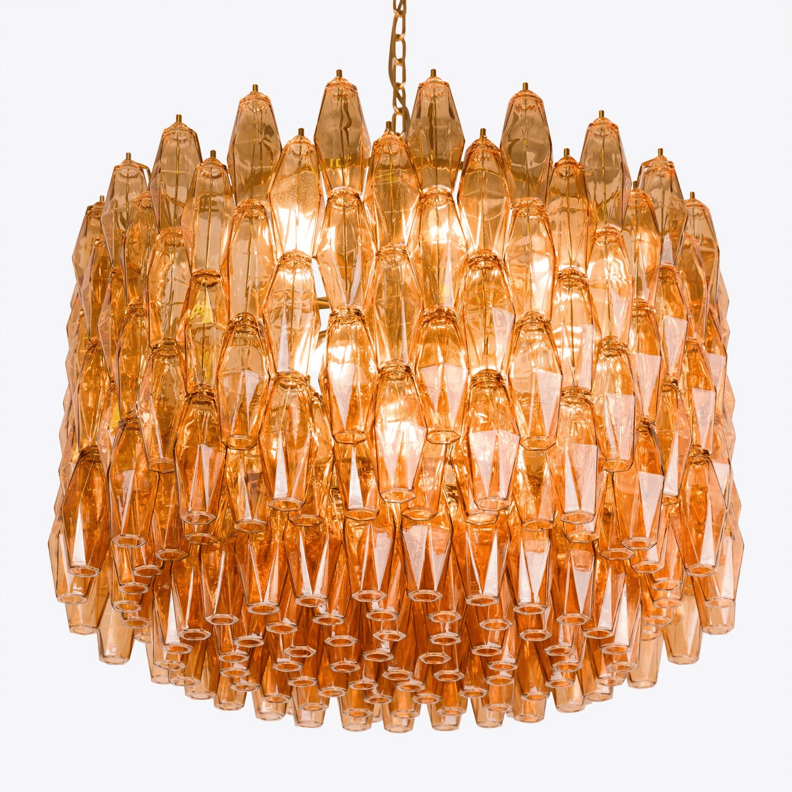 Aurora Chandelier Drum Amber Glass Elegant - Letslighting