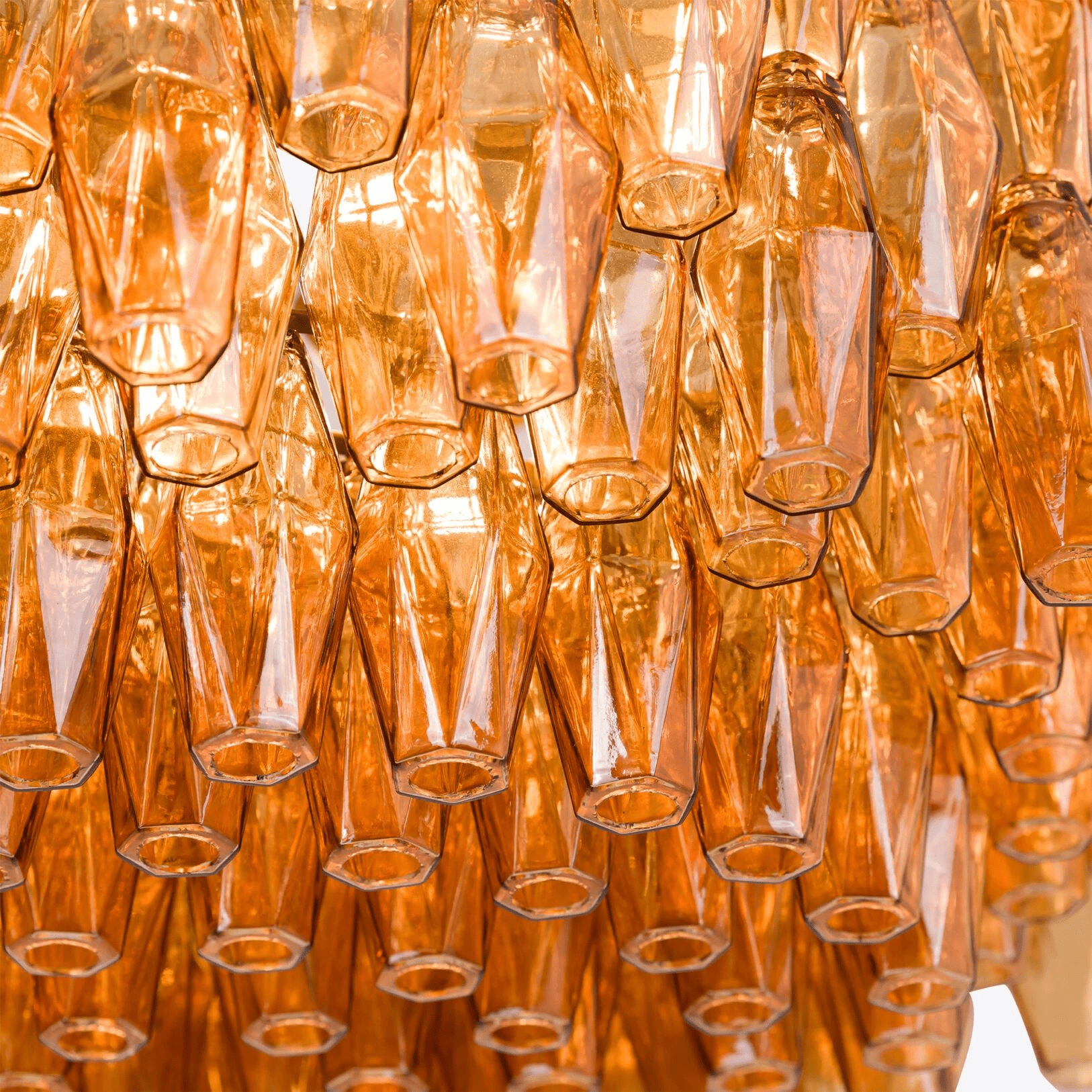 Aurora Chandelier Drum Amber Glass Elegant - Letslighting