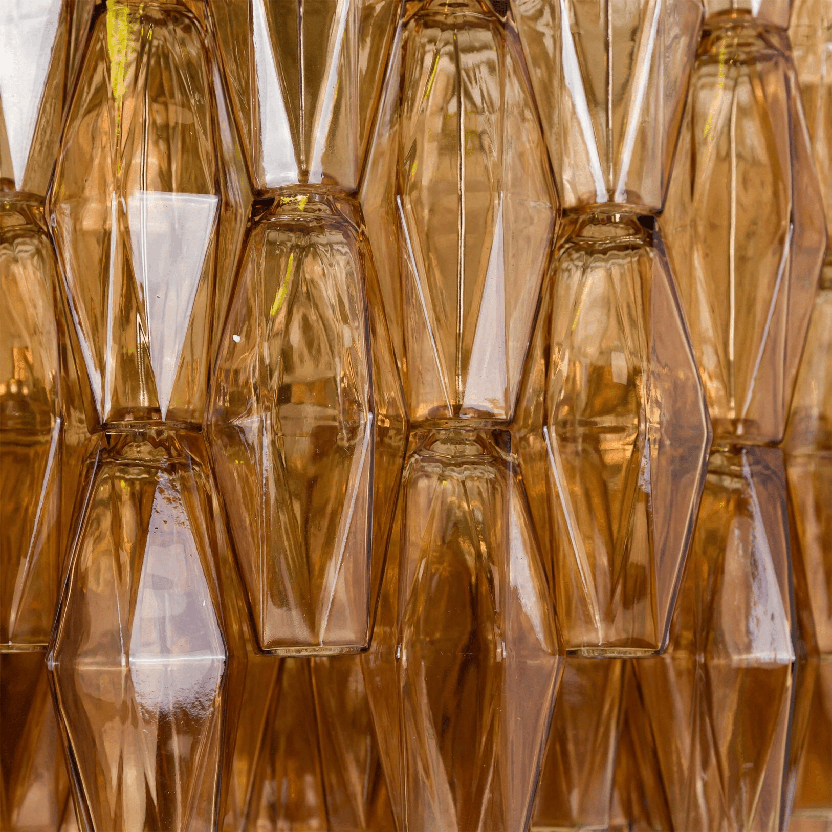 Aurora Chandelier Drum Amber Glass Elegant - Letslighting